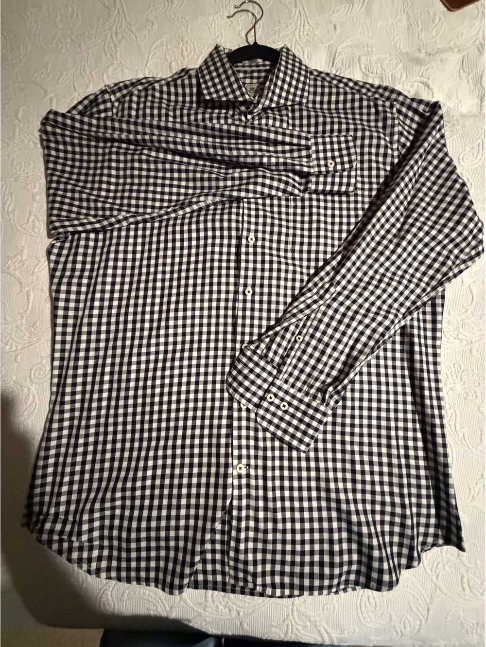 Peter Millar Men's Extra Large Black and White Checkered 100